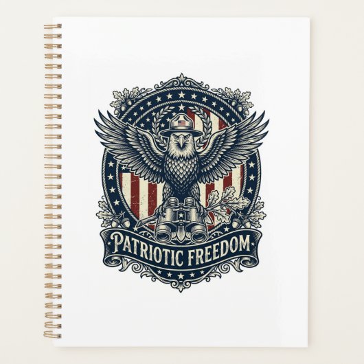 Patriottische Vogelkijker Vector Graphic T-shirt Planner (Voorkant)