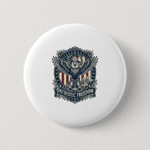 Patriottische Vogelkijker Vector Graphic T-shirt Ronde Button 5,7 Cm
