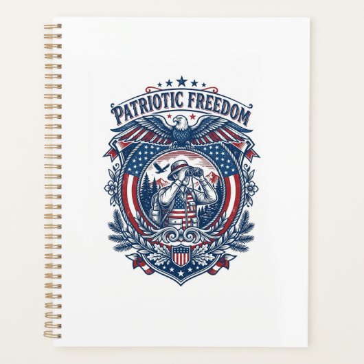 Patriottische Vogelspotter Vector Graphic T-shirt Planner (Voorkant)