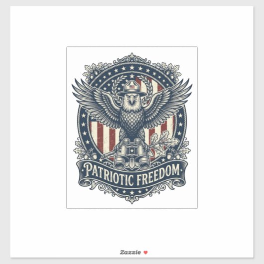 Patriottische Vogelspotter Vector Graphic T-shirt Sticker (Vel)