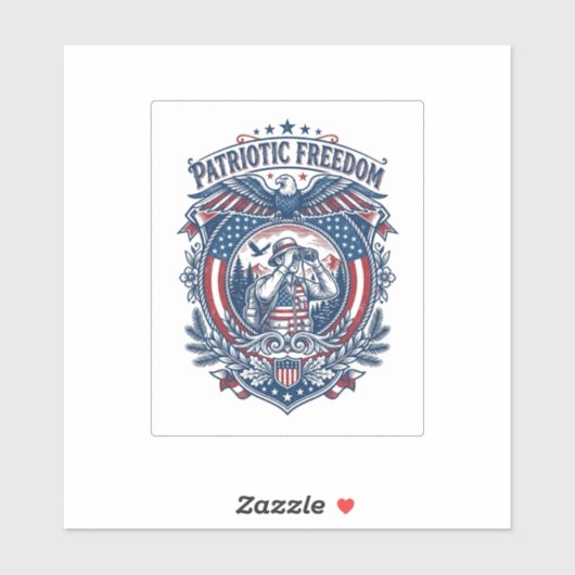 Patriottische Vogelspotter Vector Graphic T-shirt Sticker (Vel)