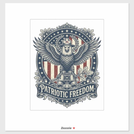 Patriottische Vogelspotter Vector Graphic T-shirt Sticker (Vel)