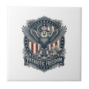 Patriottische Vogelspotter Vector Graphic T-shirt Tegeltje