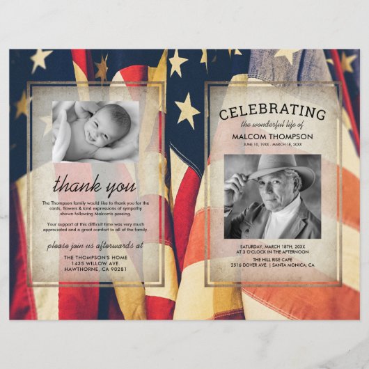 Patriottische volgorde van dienst Fotoherdenkingsp (Voorkant)