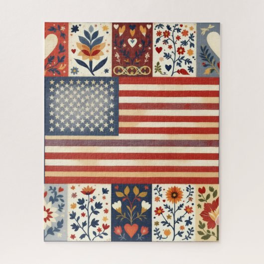 Patriottische Volkskunstpuzzel Legpuzzel (Verticaal)