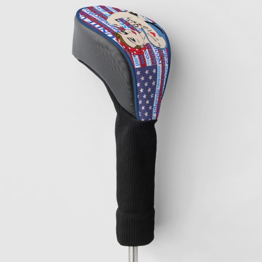 Patriottische Voman American Flag Golf Golfheadcover (Schuin)
