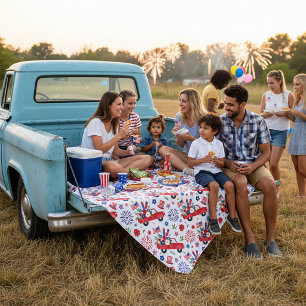 Patriottische vrachtwagen en vuurwerkpatroon  fleece deken