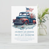 Patriottische Vrachtwagenvlag 4 juli Feest Kaart (Staand voorkant)