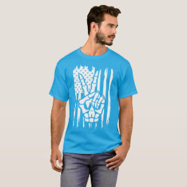 Patriottische Vrede Amerikaanse Vlag Skelet Hand T-shirt