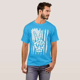 Patriottische Vrede Amerikaanse Vlag Skelet Hand T-shirt