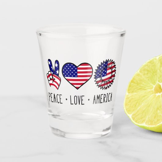Patriottische Vrede & Eénheid Shot Glas (Voorkant)