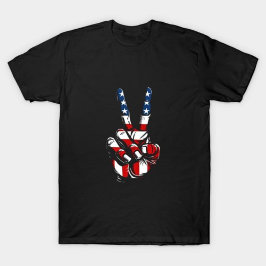 Patriottische Vrede Hand T-shirt