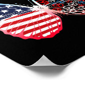 Patriottische Vrede tekent 4 juli Amerikaanse vlag Poster (Hoek)