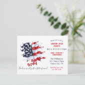 Patriottische Vredesbloem 4 juli BBQ-uitnodiging Briefkaart (Staand voorkant)