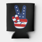 Patriottische vredeshandtekening 4 juli blikjeskoeler (Voorkant)