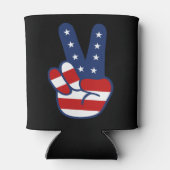 Patriottische vredeshandtekening 4 juli blikjeskoeler (Achterkant)