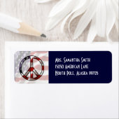 Patriottische Vredesteken Vlag Adreslabel Etiket (Insitu)