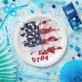 Patriottische vredesventilator 4 juli BBQ Papieren Bordje (Feest)