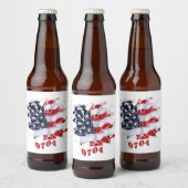 Patriottische vredesventilator 4 juli BBQ Party Bier Etiket (Flessen)
