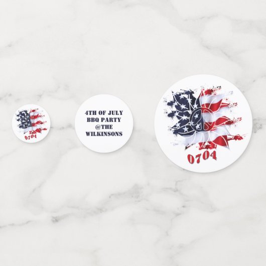 Patriottische vredesventilator 4 juli BBQ Party Confetti (Achterkanten)