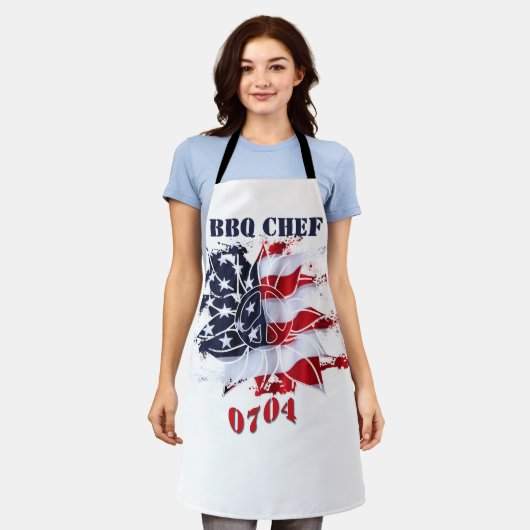 Patriottische vredesventilator 4 juli BBQ Party Schort (Gedragen)