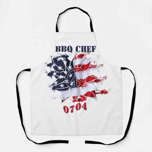 Patriottische vredesventilator 4 juli BBQ Party Schort (Voorkant)