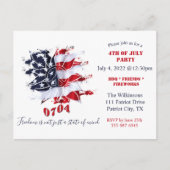 Patriottische vredesventilator 4 juli BBQ Uitnodig Briefkaart (Voorkant)