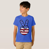 Patriottische vredesvingers t-shirt (Voorkant volledig)