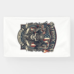 Patriottische Vrijbuiter Schedel Sheriff Donkere P Spandoek