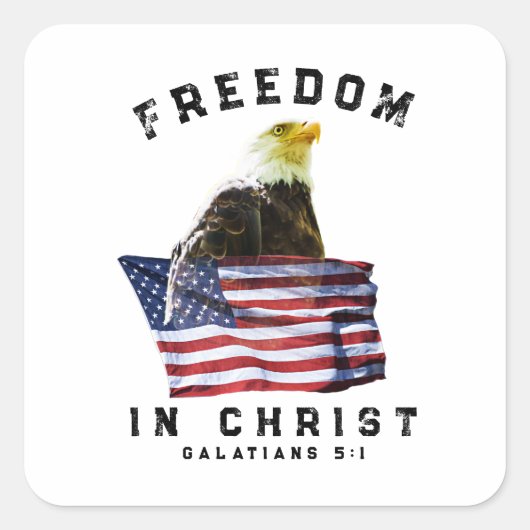 Patriottische Vrijheid Christelijk Vierkante Sticker (Voorkant)