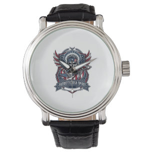 Patriottische Vrijheid Gitarist Schedel Muziek Roc Horloge
