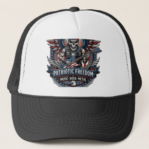 Patriottische Vrijheid Gitarist Schedel Muziek Roc Trucker Pet
