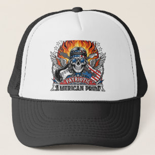Patriottische Vrijheid Gitarist Schedel Muziek Roc Trucker Pet