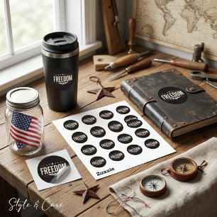Patriottische vrijheid grafisch ontworpen vel ronde sticker