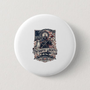 Patriottische Vrijheid Oogster Donkere Patriot Ske Ronde Button 5,7 Cm