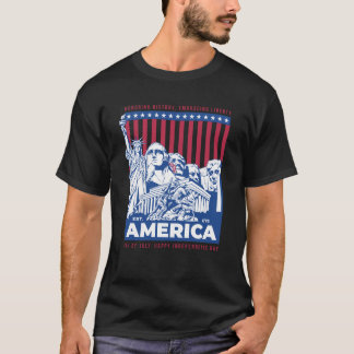 Patriottische Vrijheid Papa Moeder 4th of July Mon T-shirt