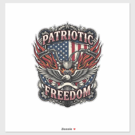 Patriottische Vrijheid Stuurstang Biker Weg Vrijhe Sticker (Vel)
