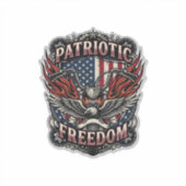 Patriottische Vrijheid Stuurstang Biker Weg Vrijhe Sticker (Voorkant)