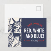 Patriottische Vrijheid Toejuicht voor 4 juli Feestdagenkaart (Voorkant / Achterkant)