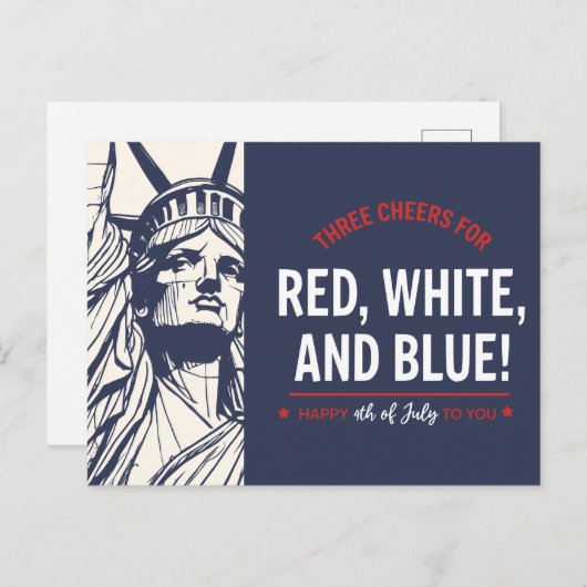 Patriottische Vrijheid Toejuicht voor 4 juli Feestdagenkaart (Voorkant / Achterkant)