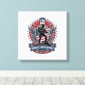 Patriottische vrijheidsoperator Silhouet Militair Canvas Afdruk (Insitu (Houten vloer))
