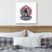 Patriottische vrijheidsoperator Silhouet Militair Canvas Afdruk (Insitu (Slaapkamer))