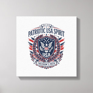 Patriottische Vrijheidsschild Vrijheid Iconen & Sy Canvas Afdruk