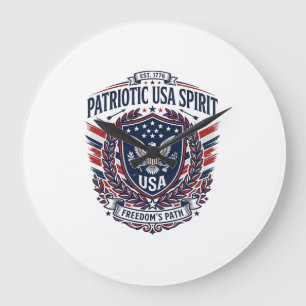 Patriottische Vrijheidsschild Vrijheid Iconen & Sy Grote Klok