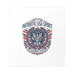 Patriottische Vrijheidsschild Vrijheid Iconen & Sy Notitieblok