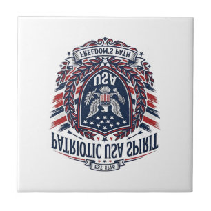 Patriottische Vrijheidsschild Vrijheid Iconen & Sy Tegeltje