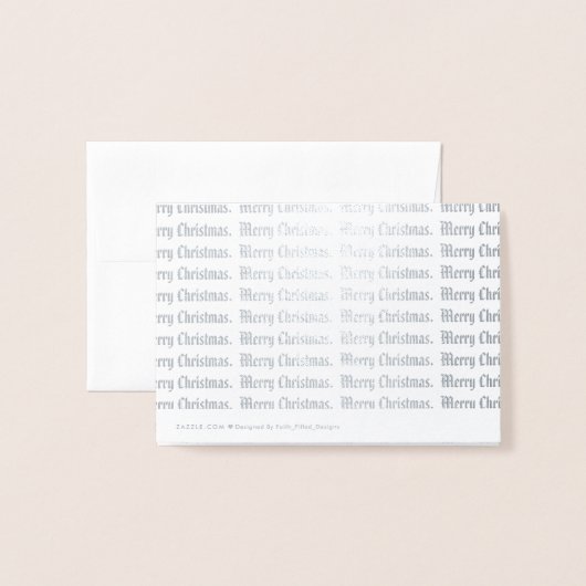 Patriottische Vrolijke Kerstmis Kalligrafie Zilver Folie Kaarten (Met envelop)