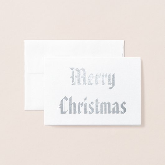 Patriottische Vrolijke Kerstmis Kalligrafie Zilver Folie Kaarten (Voorkant met envelop)