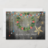 Patriottische vrolijke kerststerren en lichten, kr feestdagenkaart (Voorkant)