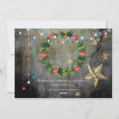 Patriottische vrolijke kerststerren en lichten, kr feestdagenkaart (Achterkant)